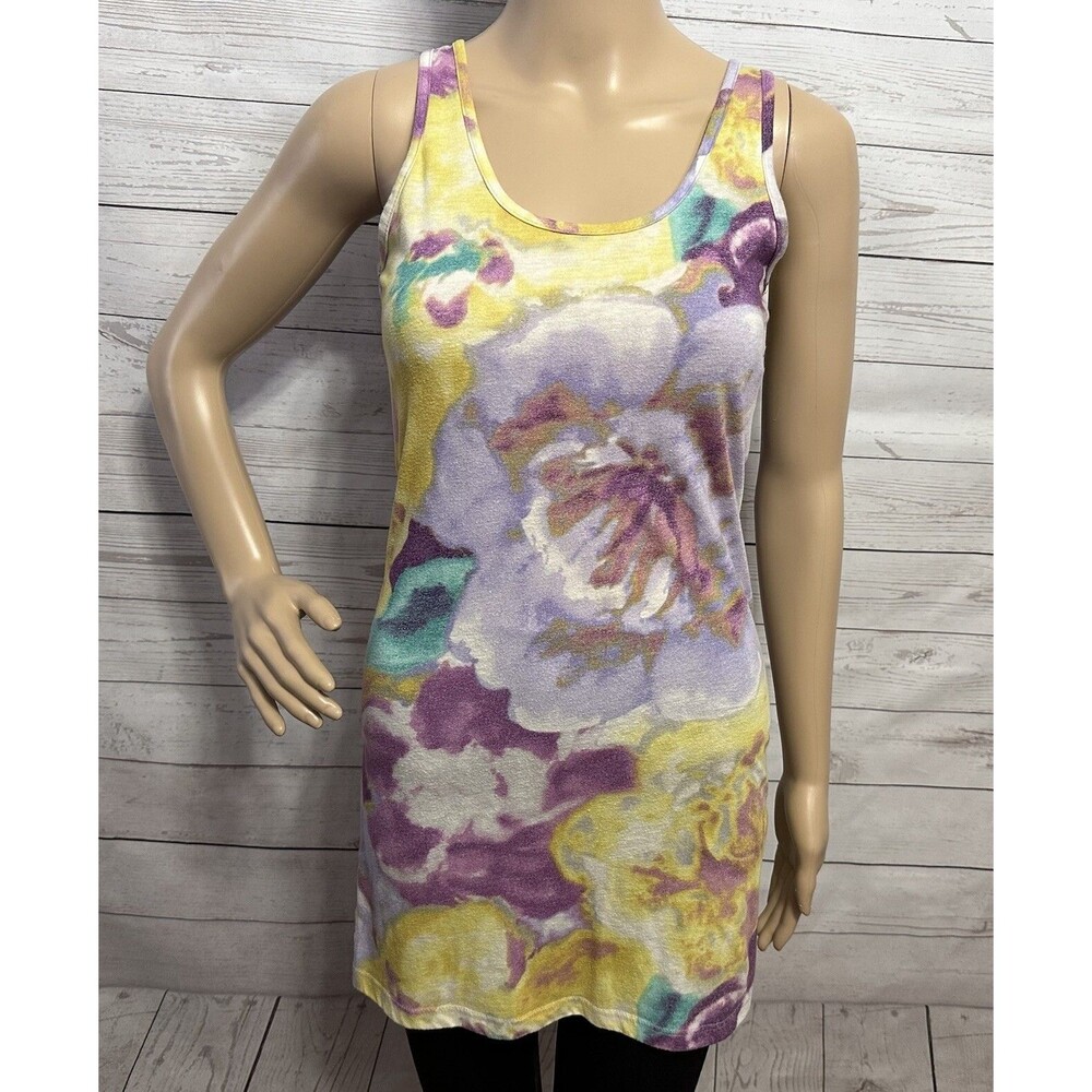 Vintage 90s Cherish Tank Top Pastel Floral Bow Back